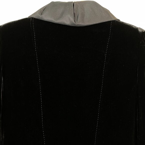 Vintage Magaschoni Women's Size 6 Velvet Silk Puff Collar Blazer Jacket Black - Picture 12 of 14